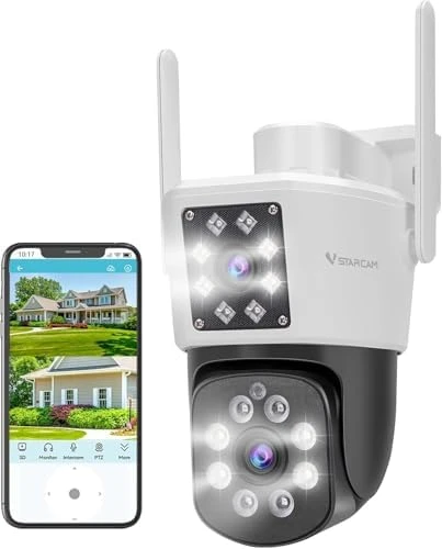 Interactive Pet Camera with Dual WiFi Antennas, 360° Pan-Tilt, 2K Dog & Cat Camera with Phone APP, 2.4GHz WiFi, IR Night... — Security Camera, Vstarcam
