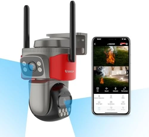 Interactive Pet Camera with Dual WiFi Antennas, 360° Pan-Tilt, 2K Dog & Cat Camera with Phone APP, 2.4GHz WiFi, IR Night... — Security Camera, Vstarcam