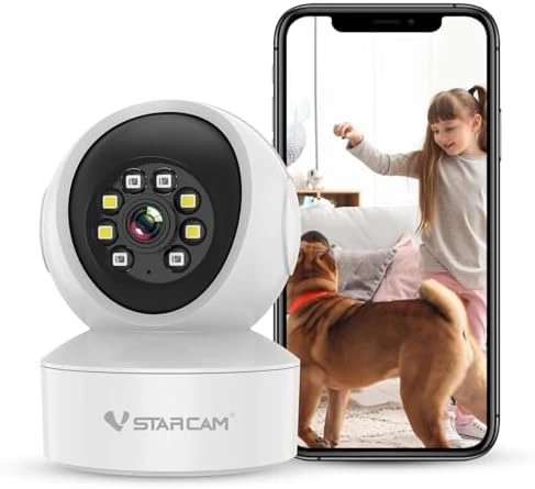 Interactive Pet Camera with Dual WiFi Antennas, 360° Pan-Tilt, 2K Dog & Cat Camera with Phone APP, 2.4GHz WiFi, IR Night... — Security Camera, Vstarcam