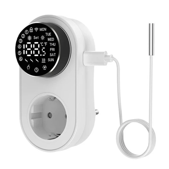 Wi-Fi Plug-in Smart Thermostat Socket with Timing Function — Smart Thermostat, Tuya