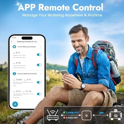 2 Zones WiFi Water Timer Brass Inlet — Irrigation System, Insoma