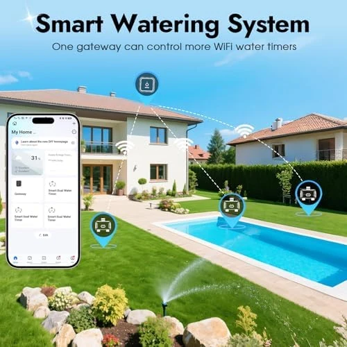 2 Zones WiFi Water Timer Brass Inlet — Irrigation System, Insoma