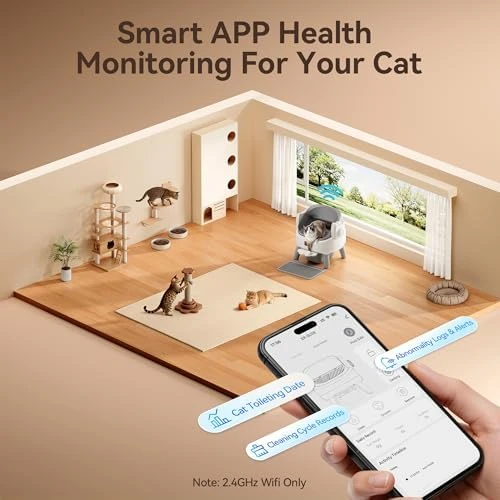 Automatic Litter Box with Entry Step — Self-Cleaning Litter Box, Thereye