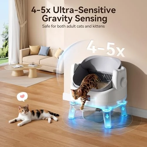Automatic Litter Box with Entry Step — Self-Cleaning Litter Box, Thereye