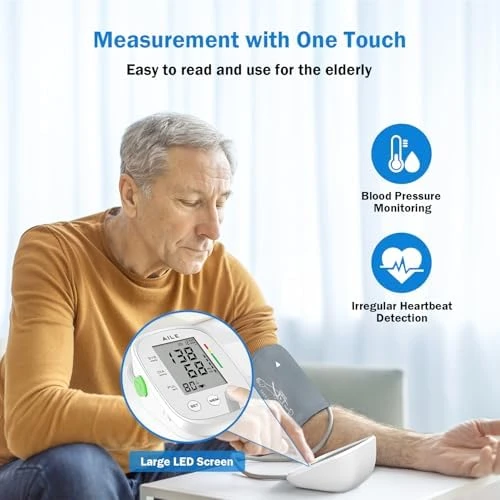 Blood Pressure Monitor, Upper Arm Large Cuff, Automatic, Manual Arm BP Monitor, 2*99 Memory — Blood Pressure Monitor, AILE