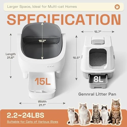 Electric Automatic Self-Cleaning Litter Box with Smart APP Control — Self-Cleaning Litter Box, WARCAT
