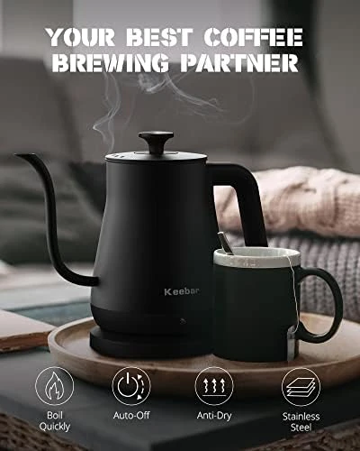 Gooseneck Kettle with Auto Shut Off — Electric Kettle, Keebar