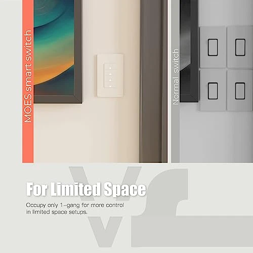 Smart 4 Gang Light Switches, 2nd Generation — Smart Switch, MOES
