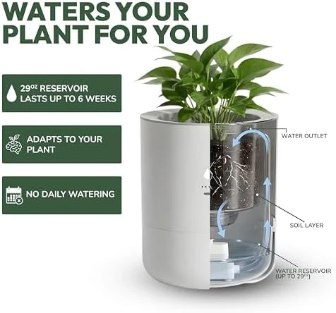 Smart Self Watering Planter with WiFi Bridge & App Control — Indoor Garden, LeafyPod