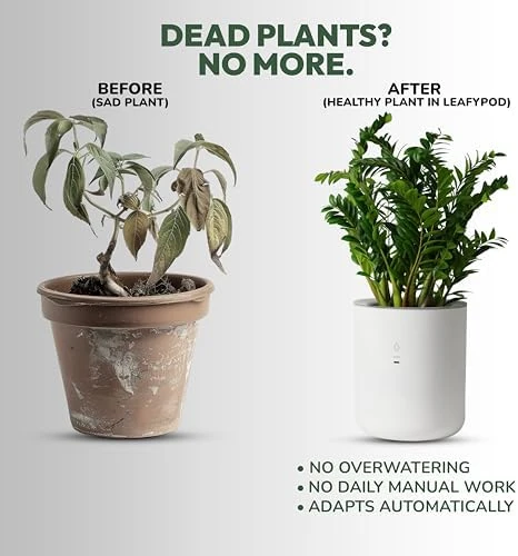 Smart Self Watering Planter with WiFi Bridge & App Control — Indoor Garden, LeafyPod