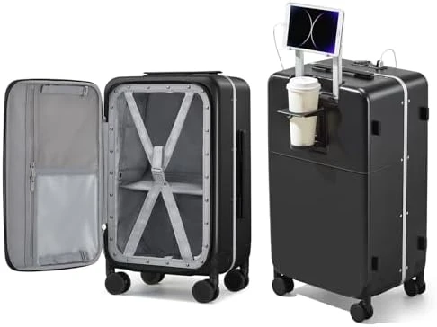 24 Inch Luggage with Cup Holder and Charge — Smart Luggage, Hanke