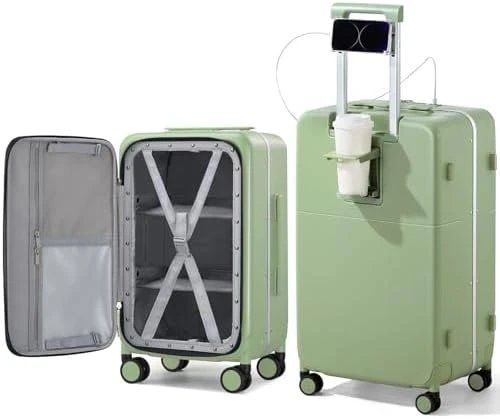 24 Inch Luggage with Cup Holder and Charge — Smart Luggage, Hanke