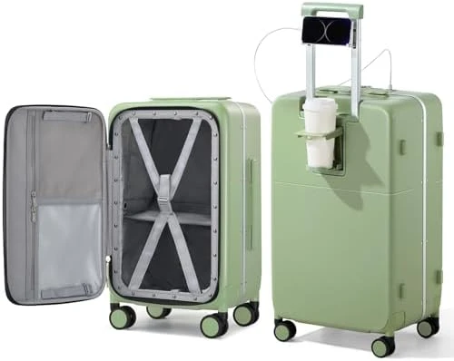 24 Inch Luggage with Cup Holder and Charge — Smart Luggage, Hanke