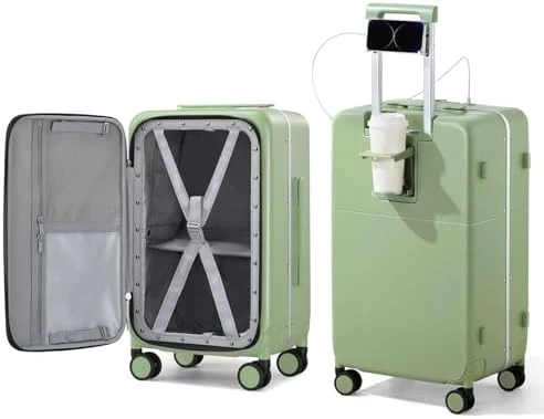 24 Inch Luggage with Cup Holder and Charge — Smart Luggage, Hanke