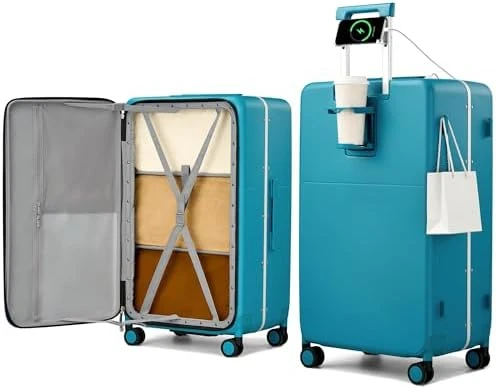 24 Inch Luggage with Cup Holder and Charge — Smart Luggage, Hanke