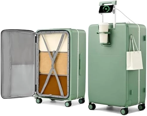 24 Inch Luggage with Cup Holder and Charge — Smart Luggage, Hanke