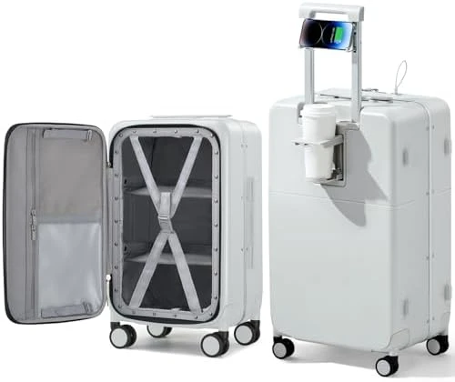 24 Inch Luggage with Cup Holder and Charge — Smart Luggage, Hanke