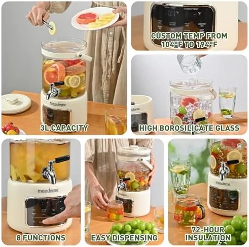 3L Electric Kettle & Beverage Dispenser with Infuser — Electric Kettle, meedome