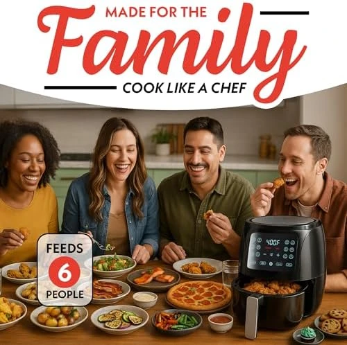 6 Qt Air Fryer with Digital Display and 12 Presets — Air Fryer, Gourmia