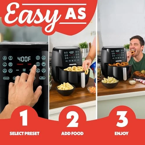 6 Qt Air Fryer with Digital Display and 12 Presets — Air Fryer, Gourmia