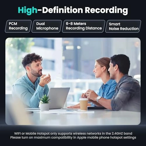 AI Voice Recorder with Transcription & Translation — Translator Device, HUREWA