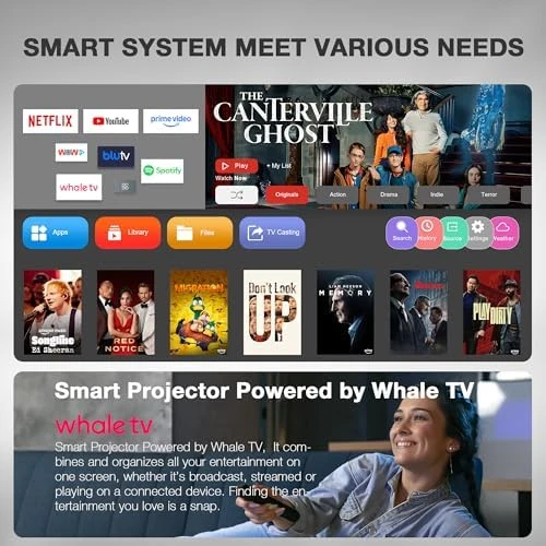 Black Smart Mini Projector with WiFi and Bluetooth — Smart Projector, XuanPad