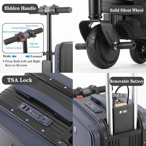 Electric Rideable Suitcase — Smart Luggage, KWUHNJF