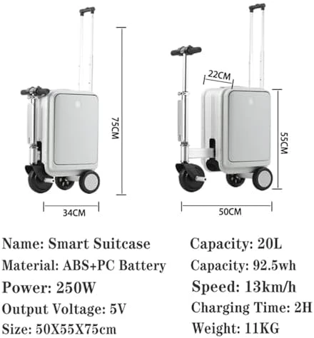 Electric Rideable Suitcase — Smart Luggage, KWUHNJF