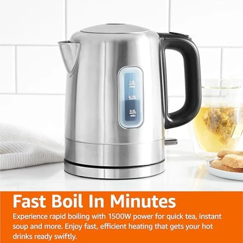 Electric Stainless Steel Kettle for Tea and Coffee — Electric Kettle, Amazon Basics