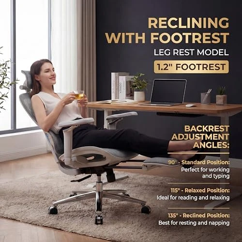 Ergonomic Office Chair with Footrest & Massage Lumbar Support — Smart Chairs, COTYFLY