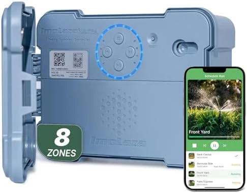 Outdoor Smart Sprinkler Controller, 8-Zone WiFi Irrigation Controller — Irrigation System, Imolaza