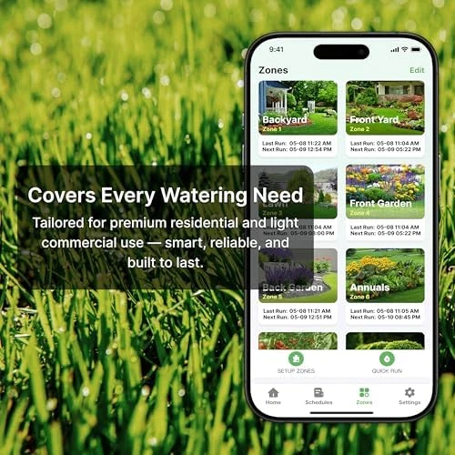 Outdoor Smart Sprinkler Controller, 8-Zone WiFi Irrigation Controller — Irrigation System, Imolaza