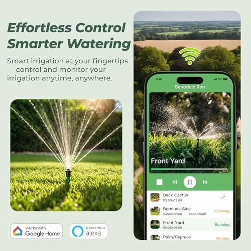 Outdoor Smart Sprinkler Controller, 8-Zone WiFi Irrigation Controller — Irrigation System, Imolaza