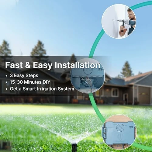 Outdoor Smart Sprinkler Controller, 8-Zone WiFi Irrigation Controller — Irrigation System, Imolaza
