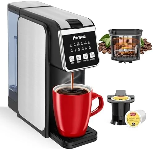 Single Serve Coffee Maker with Built-in Grinder — Coffee Maker, Horavie
