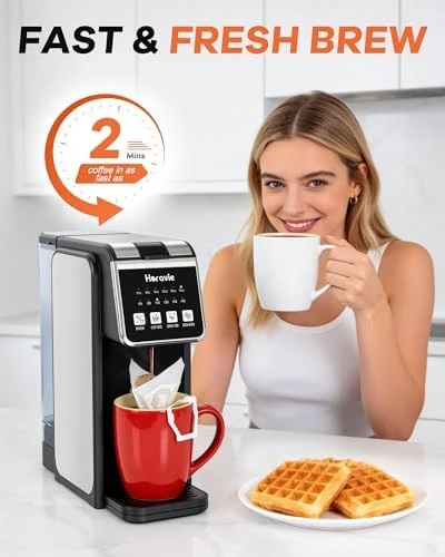 Single Serve Coffee Maker with Built-in Grinder — Coffee Maker, Horavie