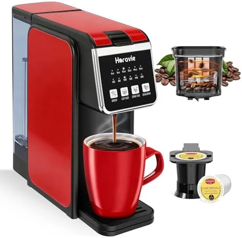 Single Serve Coffee Maker with Built-in Grinder — Coffee Maker, Horavie
