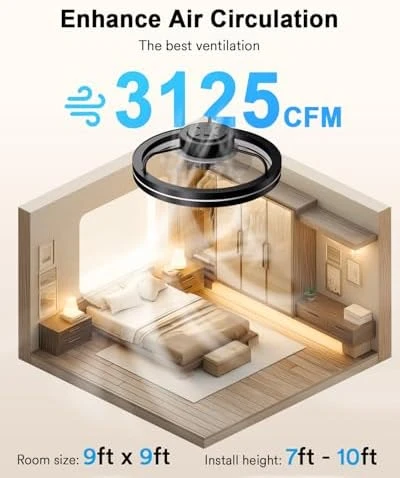 Smart Ceiling Fan Light with Nightlight — Smart Fan, Lumary