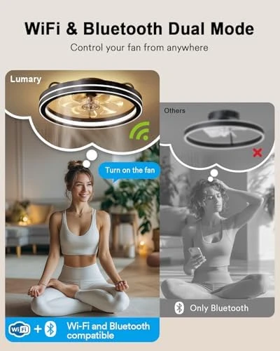 Smart Ceiling Fan Light with Nightlight — Smart Fan, Lumary