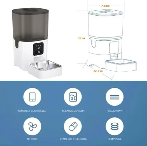 Smart Pet Feeder with Camera — Automatic Pet Feeder, Generic