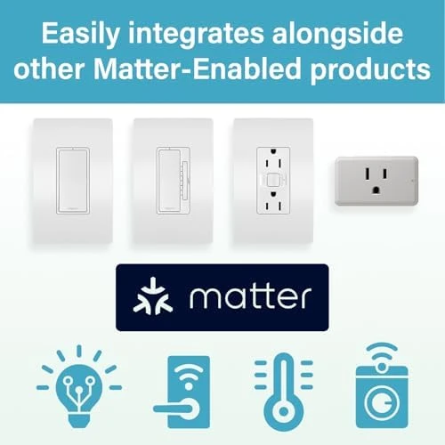 Smart Plug Matter Hub Required 15A, Easy Setup, Enhanced Compatibility with Apple HomeKit, Google Home, Alexa &... — Smart Plug, Legrand