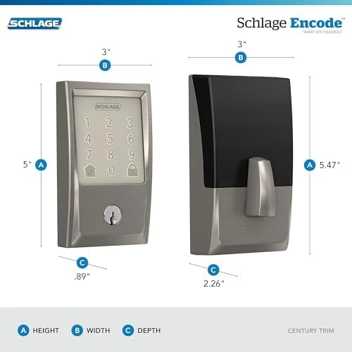 Smart Wi-Fi Deadbolt Lock with Touchscreen Keypad — Smart Lock, SCHLAGE