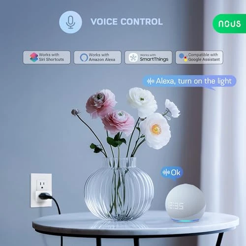 Wi-Fi Smart Plug 15A, Dual-Band 2.4GHz & 5GHz, Energy Monitoring — Smart Plug, NOUS