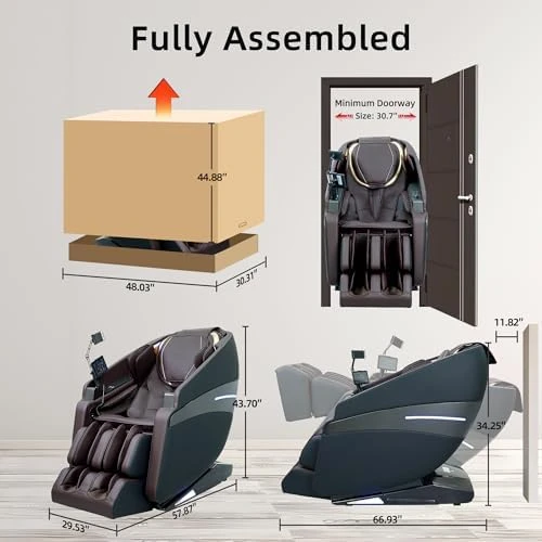 4D Massage Chair Full Body Recliner with Heat – Zero Gravity 57'' SL Track Shiatsu Massage Chair for Home Office with AI... — Massage Chairs, Vosaky