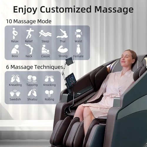 4D Massage Chair Full Body Recliner with Heat – Zero Gravity 57'' SL Track Shiatsu Massage Chair for Home Office with AI... — Massage Chairs, Vosaky