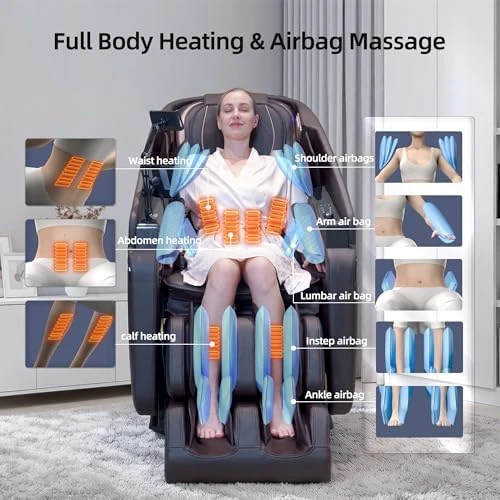 4D Massage Chair Full Body Recliner with Heat – Zero Gravity 57'' SL Track Shiatsu Massage Chair for Home Office with AI... — Massage Chairs, Vosaky
