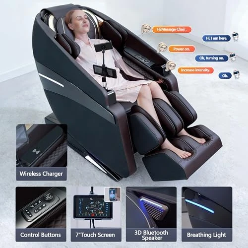 4D Massage Chair Full Body Recliner with Heat – Zero Gravity 57'' SL Track Shiatsu Massage Chair for Home Office with AI... — Massage Chairs, Vosaky