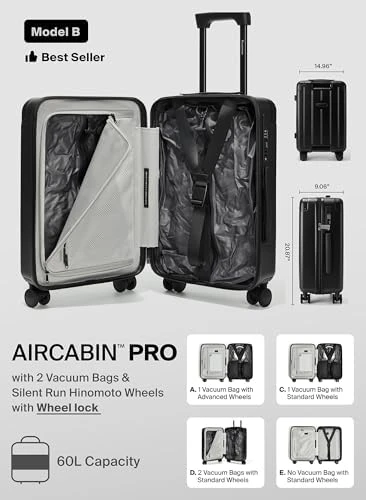 Air Vacuum Seal Suitcase Carry-On — Smart Luggage, BlackVoyage