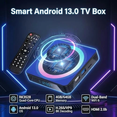 Android TV Box 8K UHD — Smart TV, Upvivi