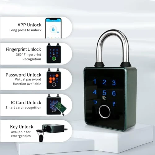 Combination Padlock, Fingerprint Bluetooth Padlock — Smart Lock, UCB